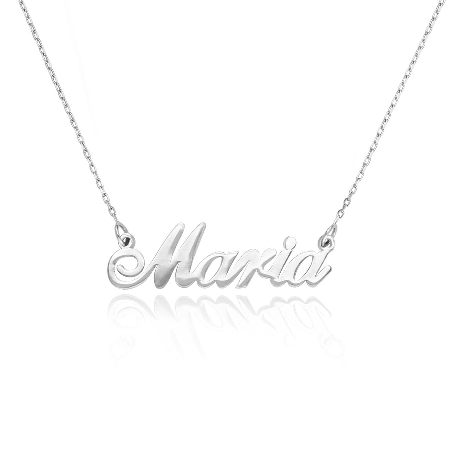 14k Wit Goud "Carrie" Stijl Naam Ketting-3 Productfoto
