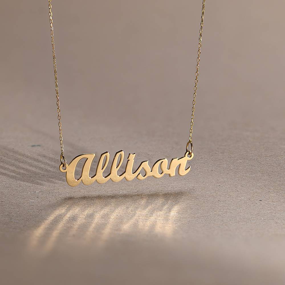 14k Yellow Gold Script Style Name Necklace-3 product photo