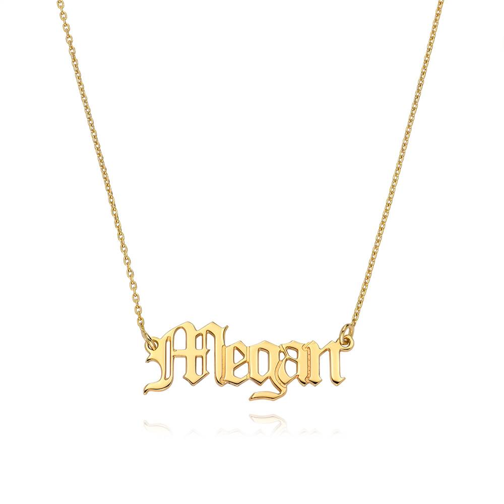 18ct Gold-Plated Silver Gothic Name Necklace product photo