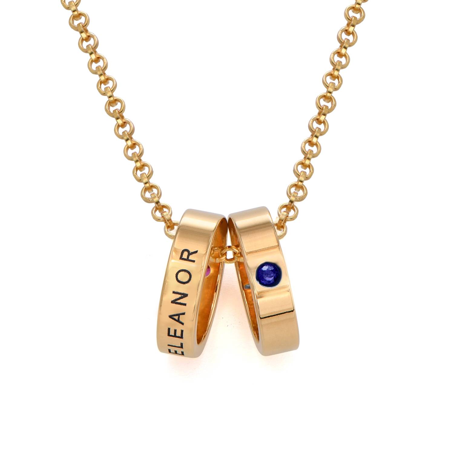 18k Gold Vermeil Mother Ring Necklace with Engraving-3 product photo