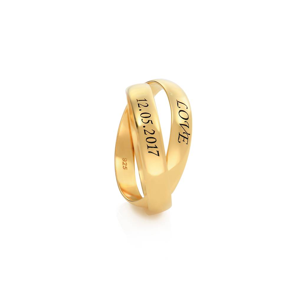 Charlize russisk ring i 2-bånd-design i 18k guld vermeil-2 produkt billede