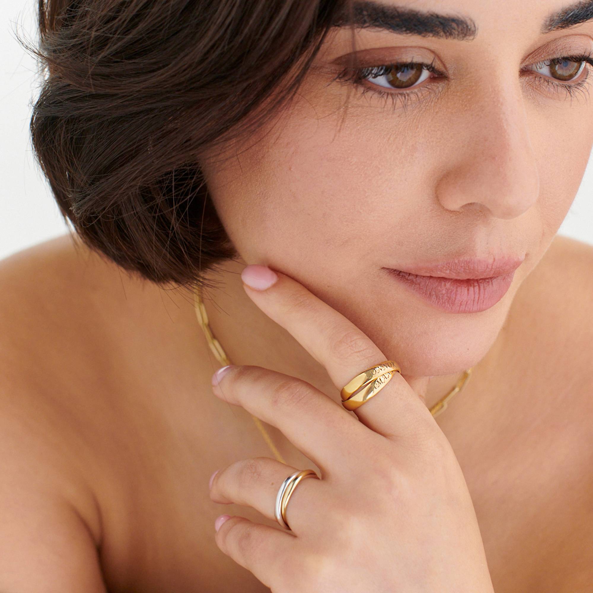 Bague Charlize 2 anneaux russes en Vermeil 18 carats-1 photo du produit