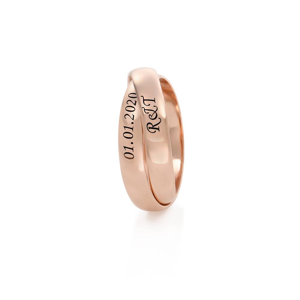 Anillo Ruso "Charlize" con 2 anillos en chapa de oro rosa-2 foto de producto