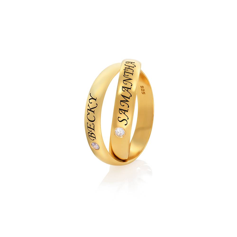 2 Charlize Russian Rings with Birthstone in 18K Gold Plating product photo