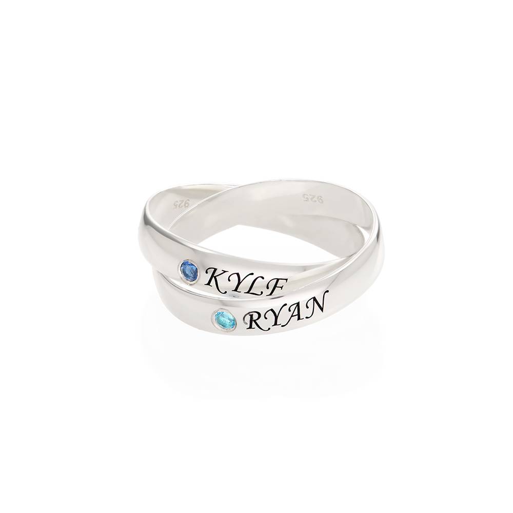 Charlize Russischer Ring mit Geburtssteinen in 2-Band-Design - 925er Produktfoto