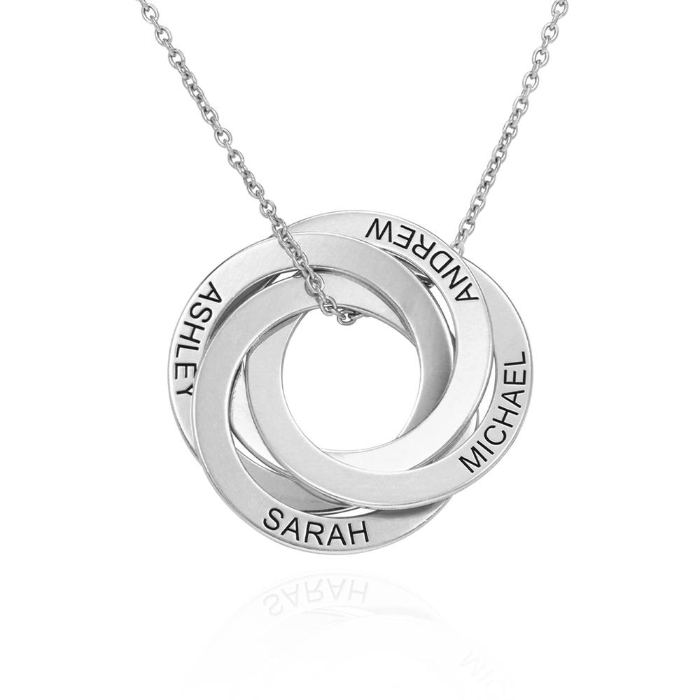 4 Russian Rings Necklace in 10ct White Gold product photo