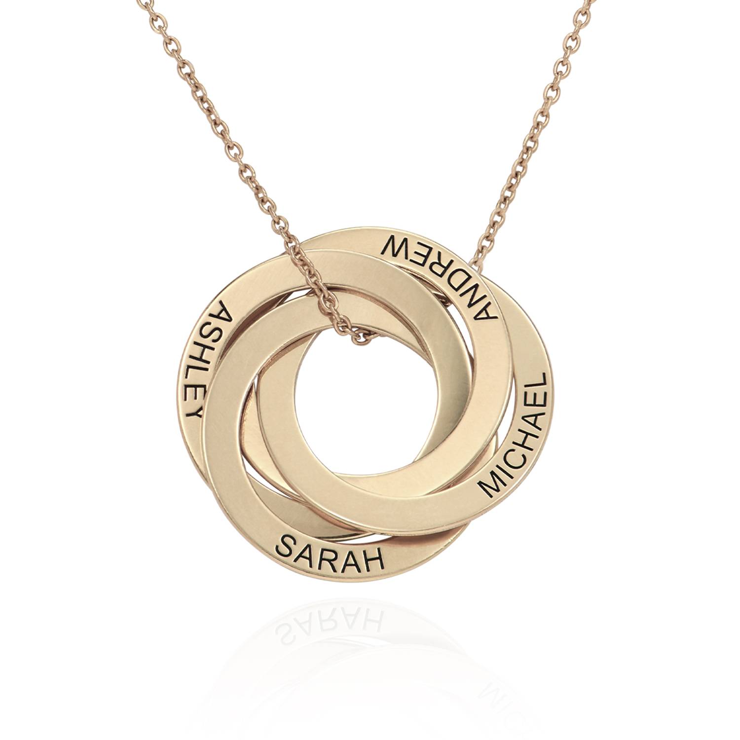 4 Russian Rings Necklace in 10ct gold-3 product photo