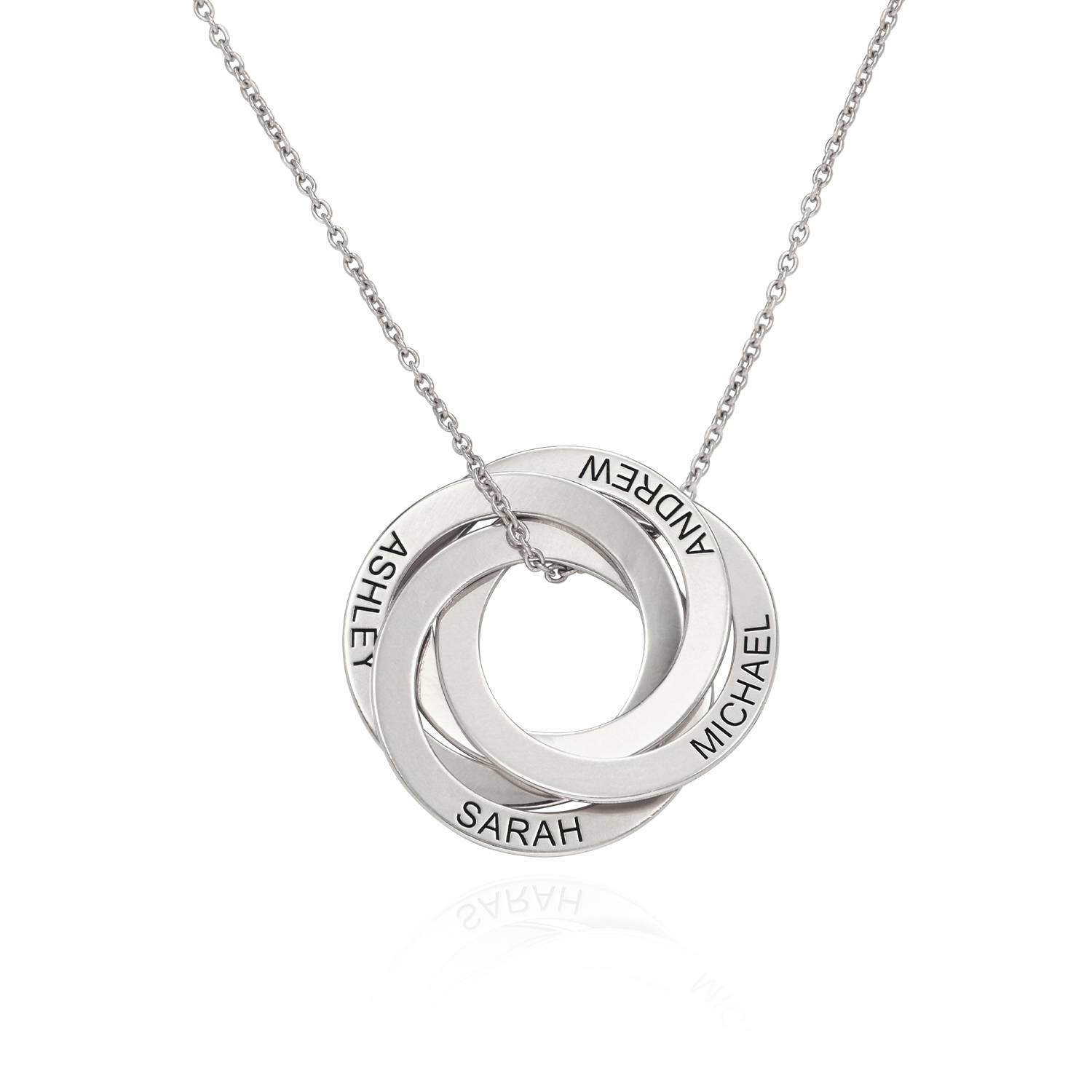 Russische Ring-Halskette mit 4 Ringen - Premium Silber-1 Produktfoto