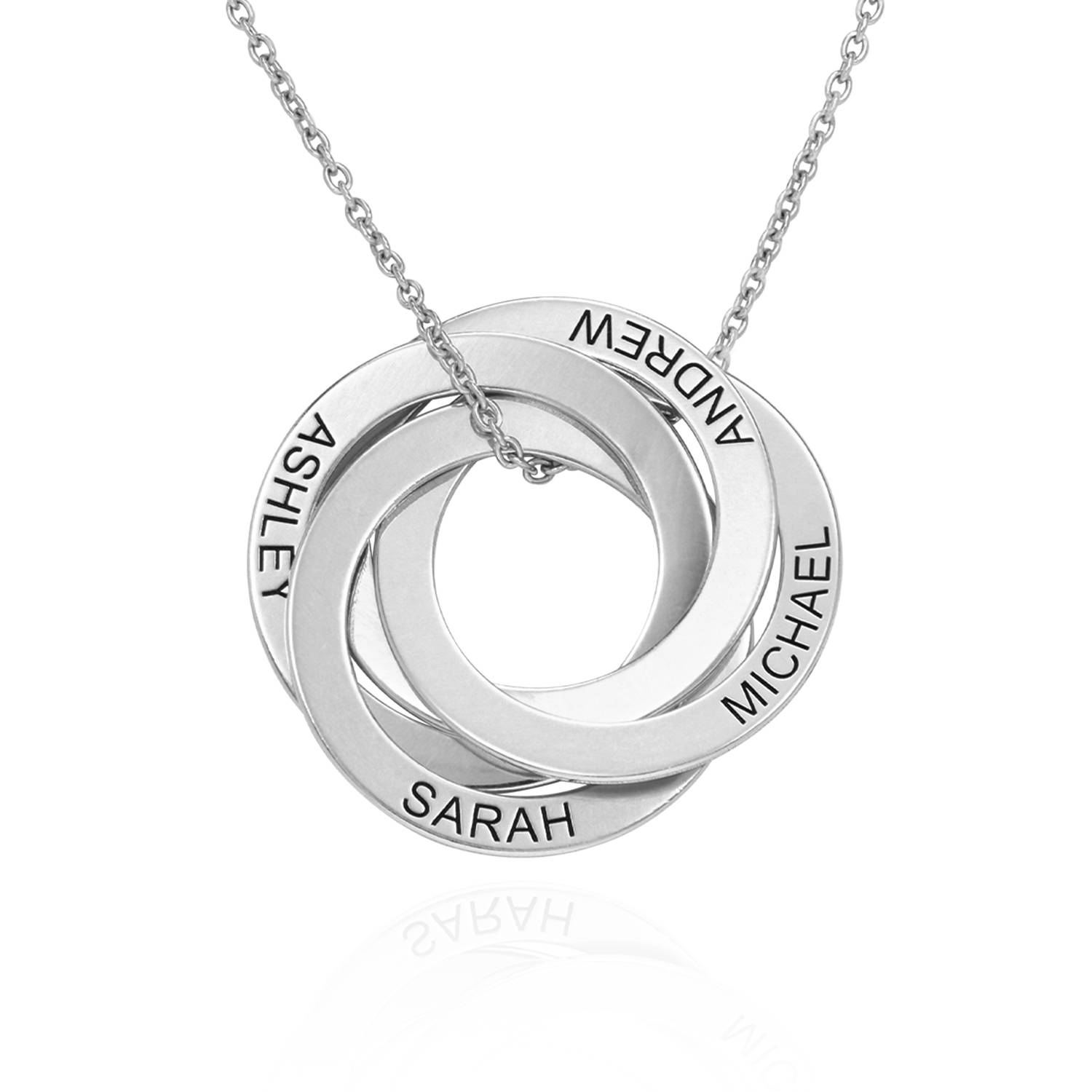 4 Russian Rings Necklace in Premium Silver-2 product photo