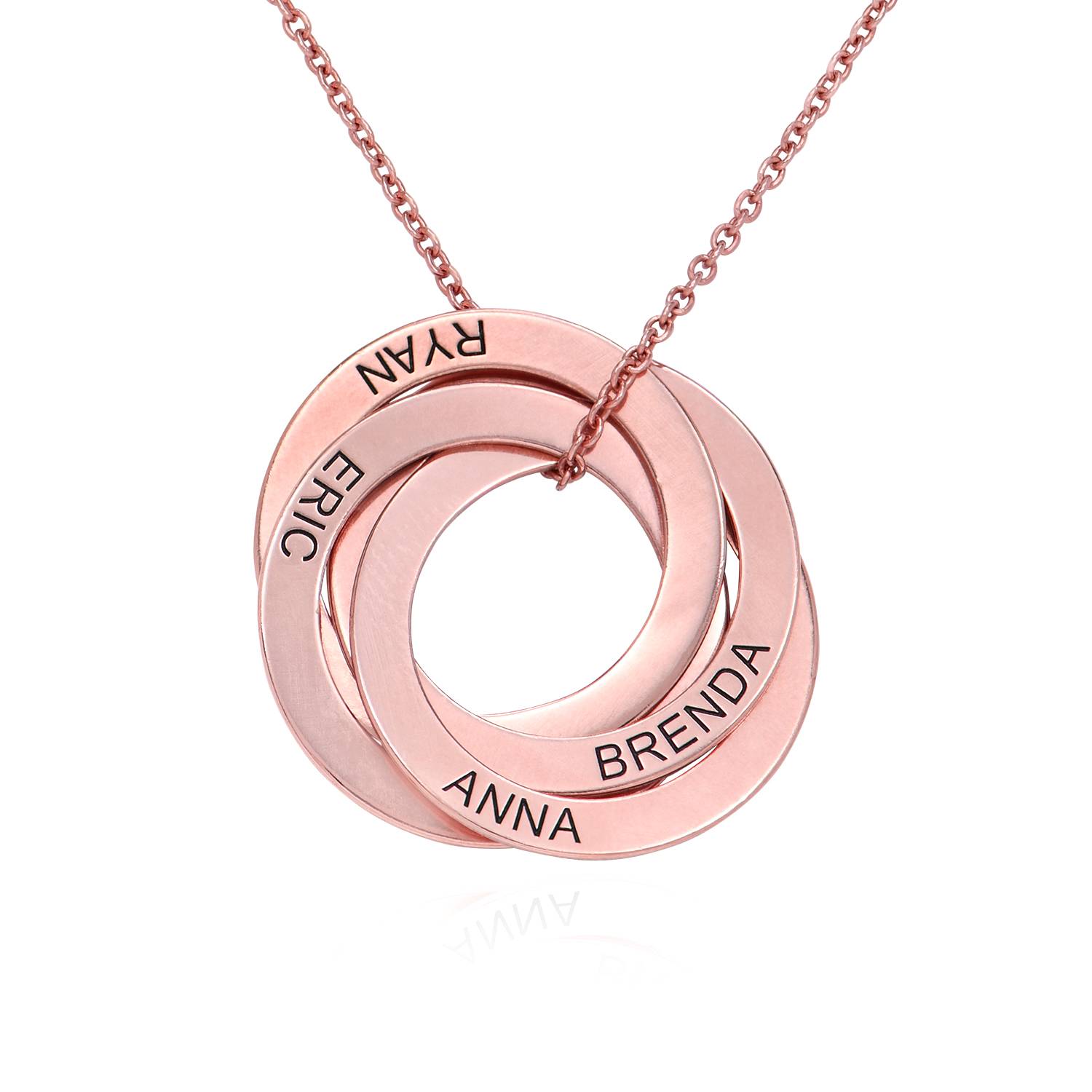 Rosé-vergulde ketting met 4 Russische ringen-1 Productfoto