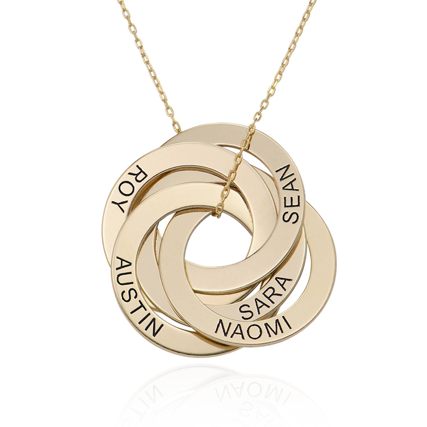 5 Russian Rings Necklace in 10k Yellow Gold product photo