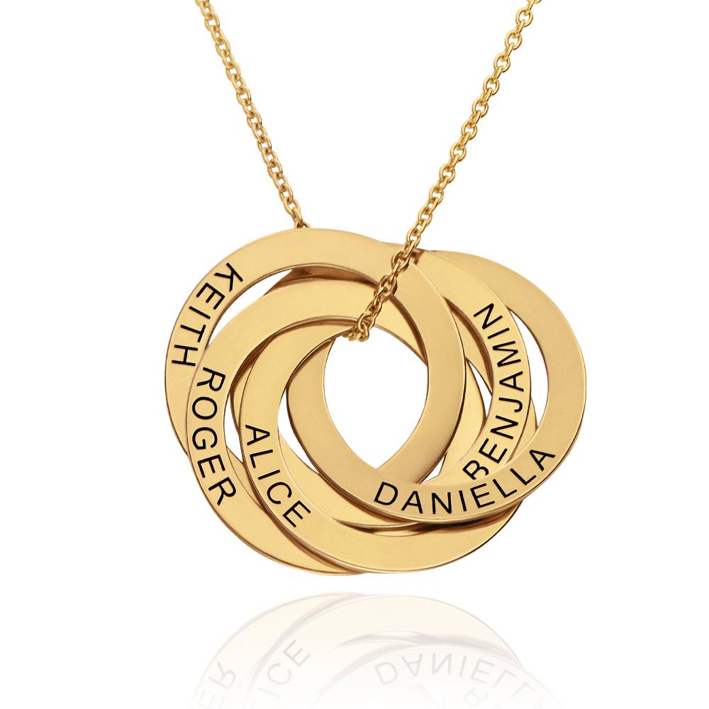 Russische Ring Ketting met 5 Ringen in 10k Goud