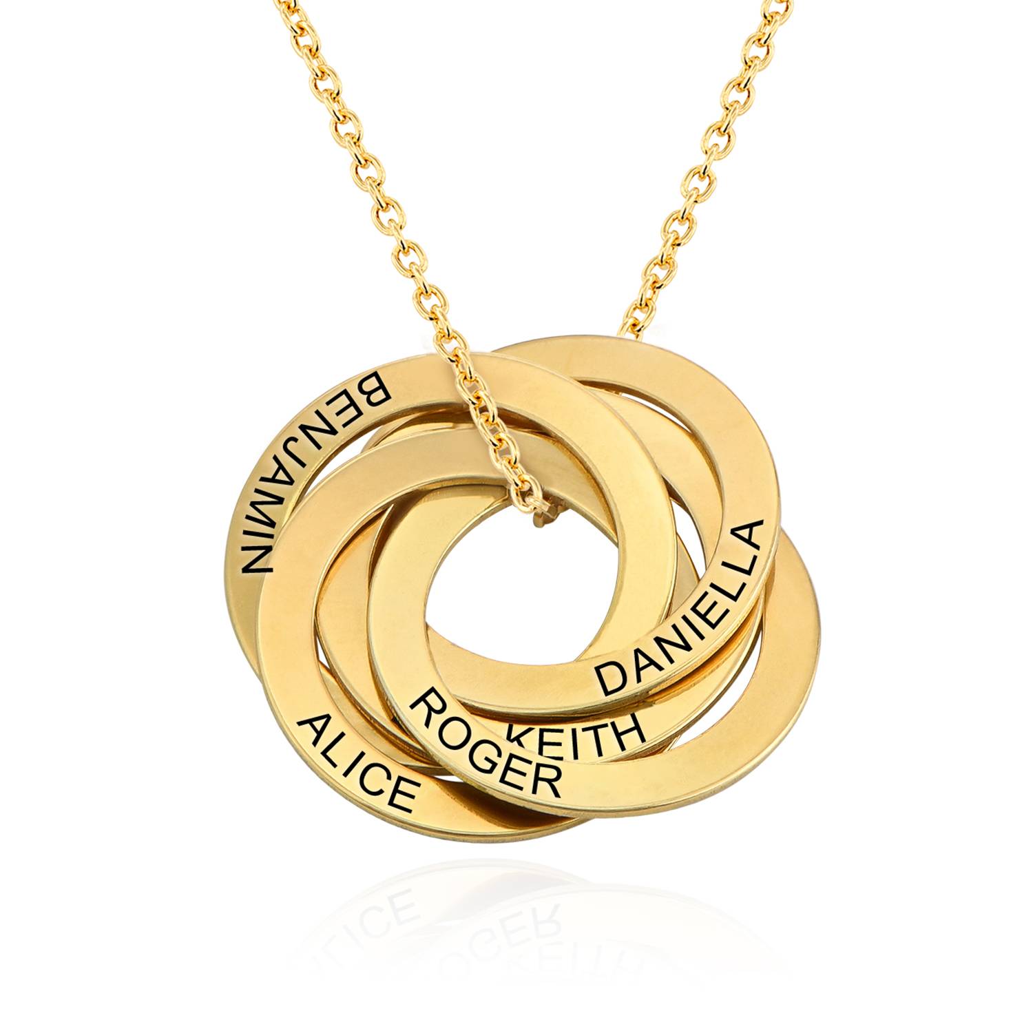 5 Russian Rings Necklace in 18ct Gold Vermeil-5 product photo