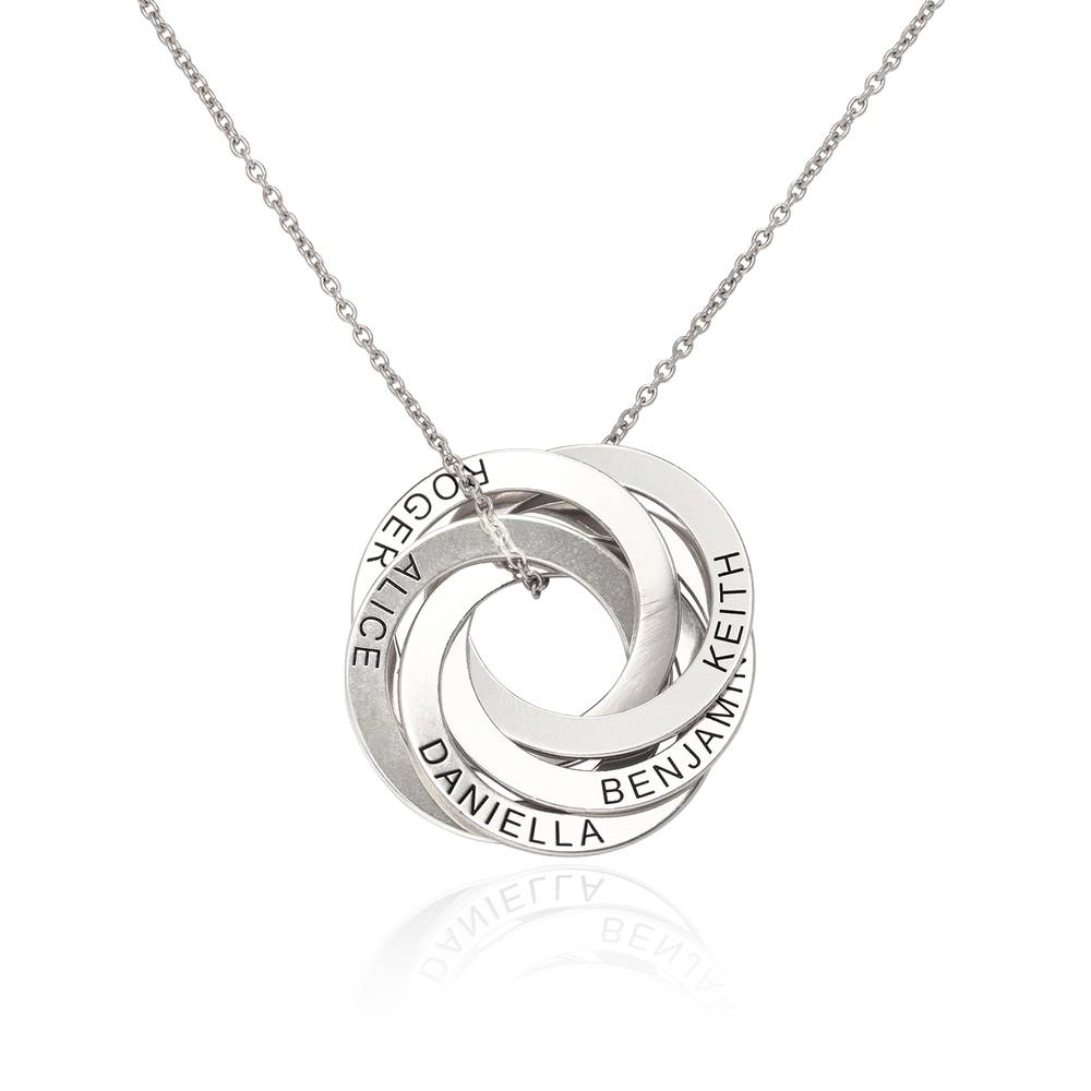5 Russian Rings Necklace in 14ct White Gold product photo