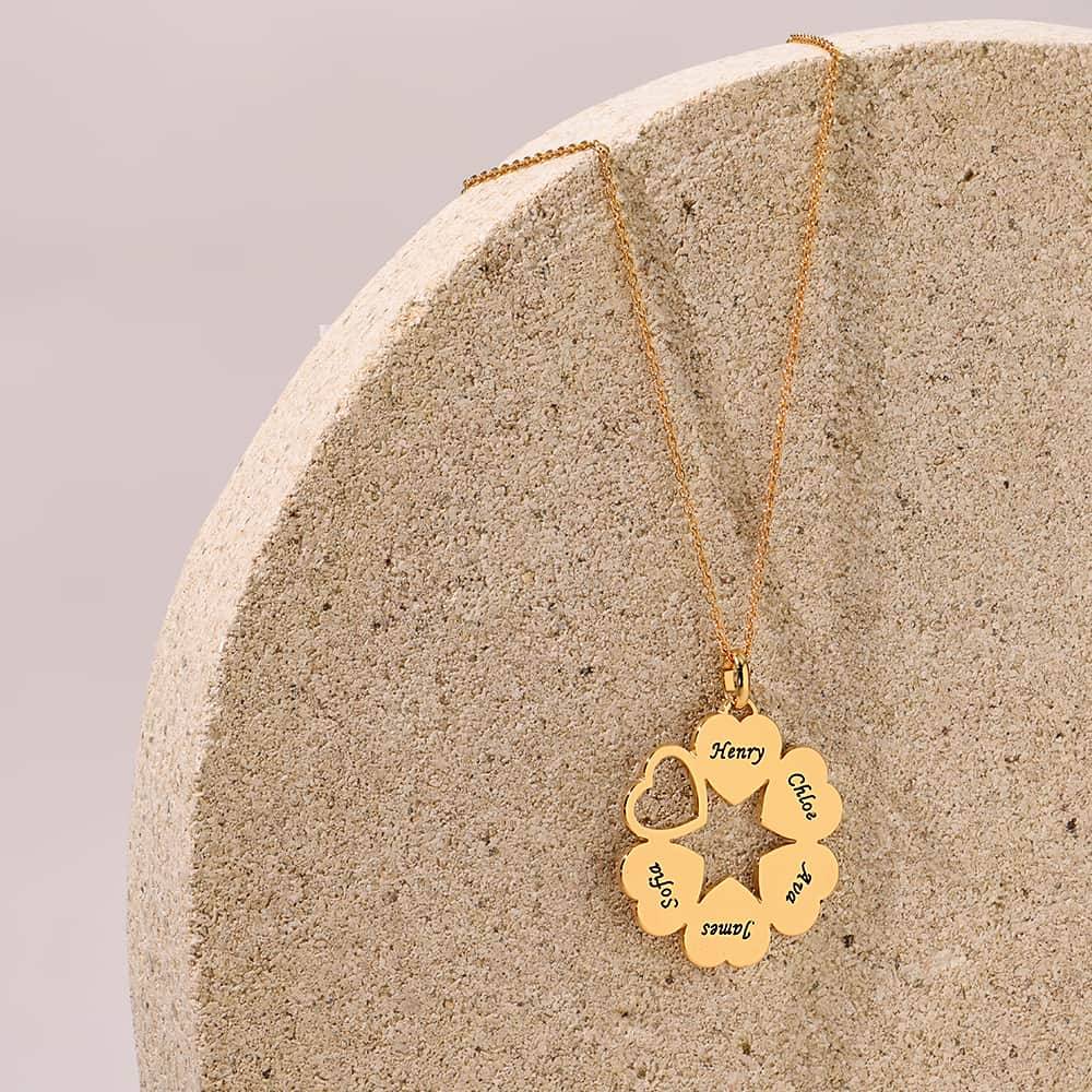 6 Leaf Clover Name Necklace in 18K Gold Plating-2 product photo
