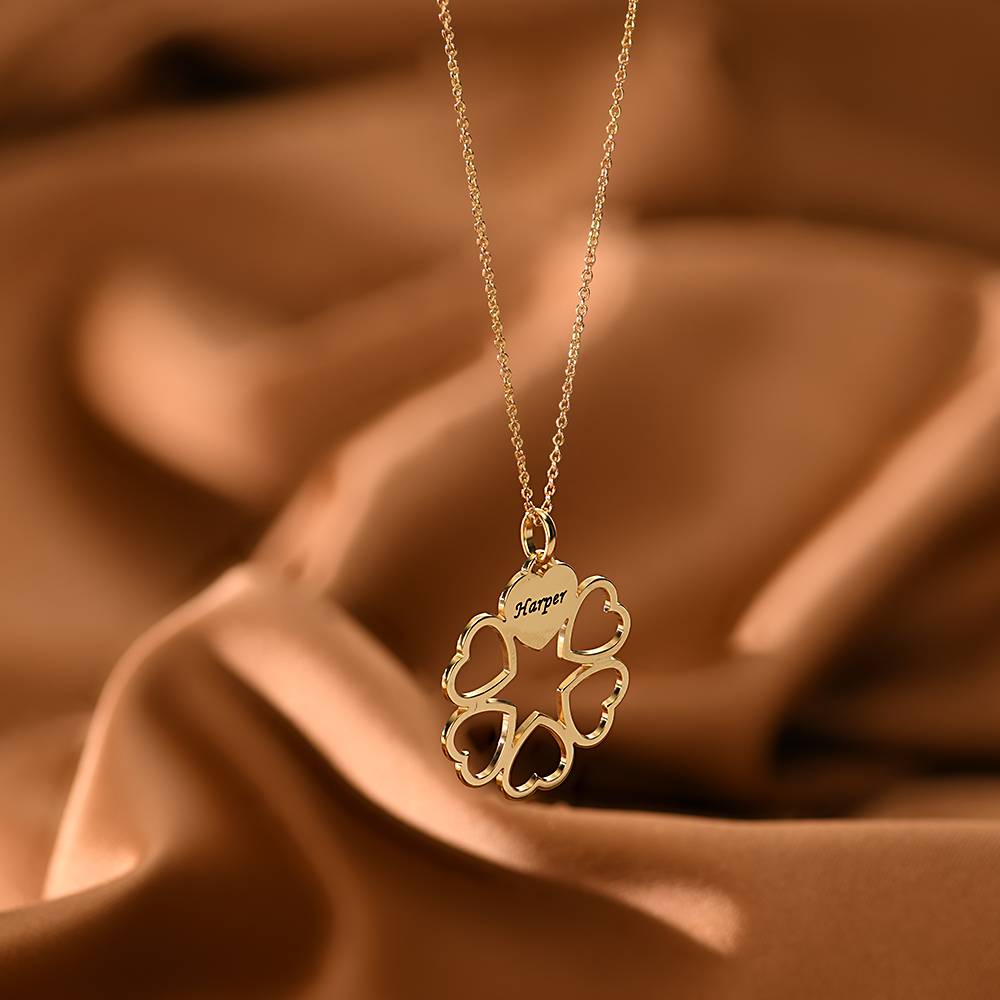 6 Leaf Clover Name Necklace in 18ct Gold Vermeil-3 product photo