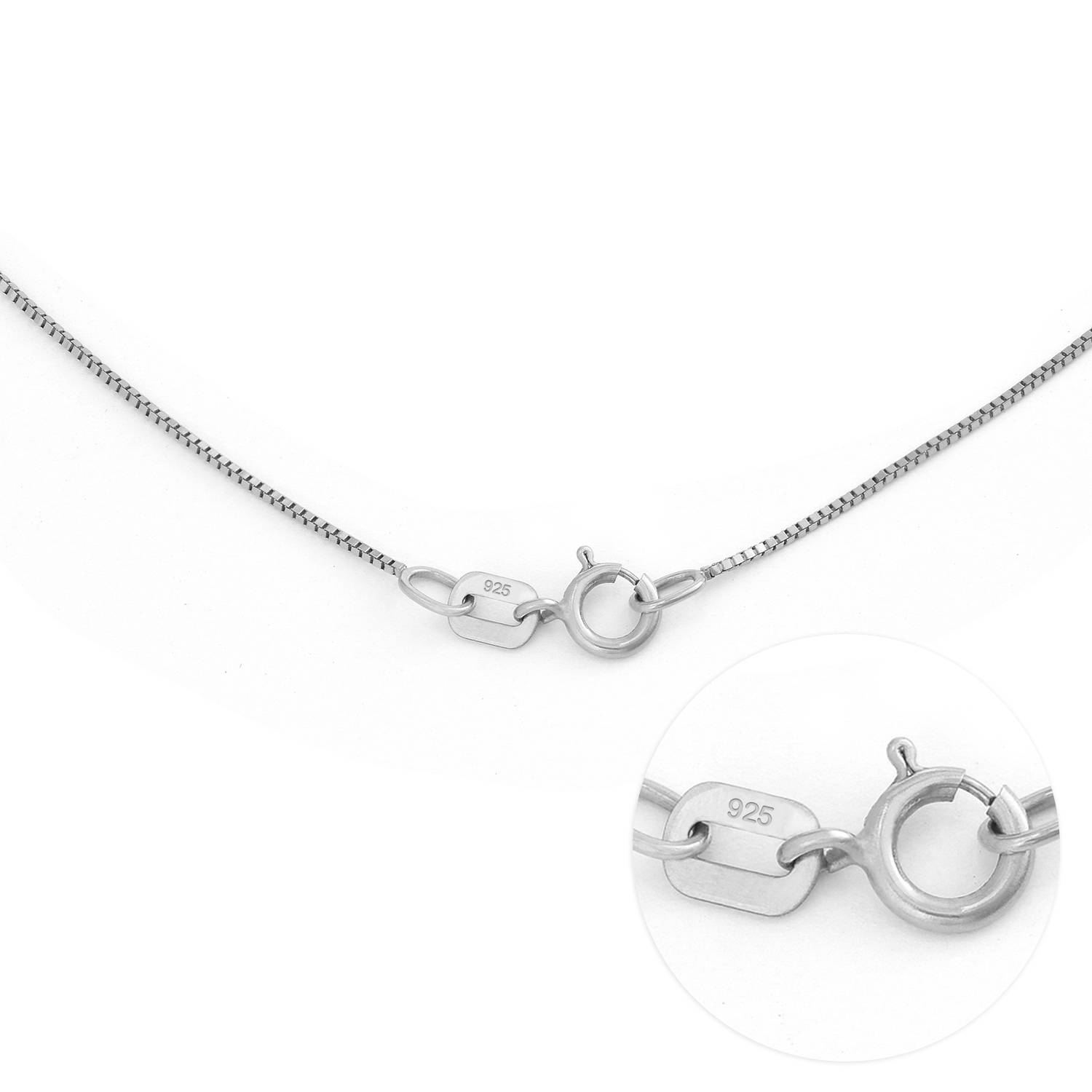 Russisk ring-halskæde med indgravering i premium sølv-4 produkt billede