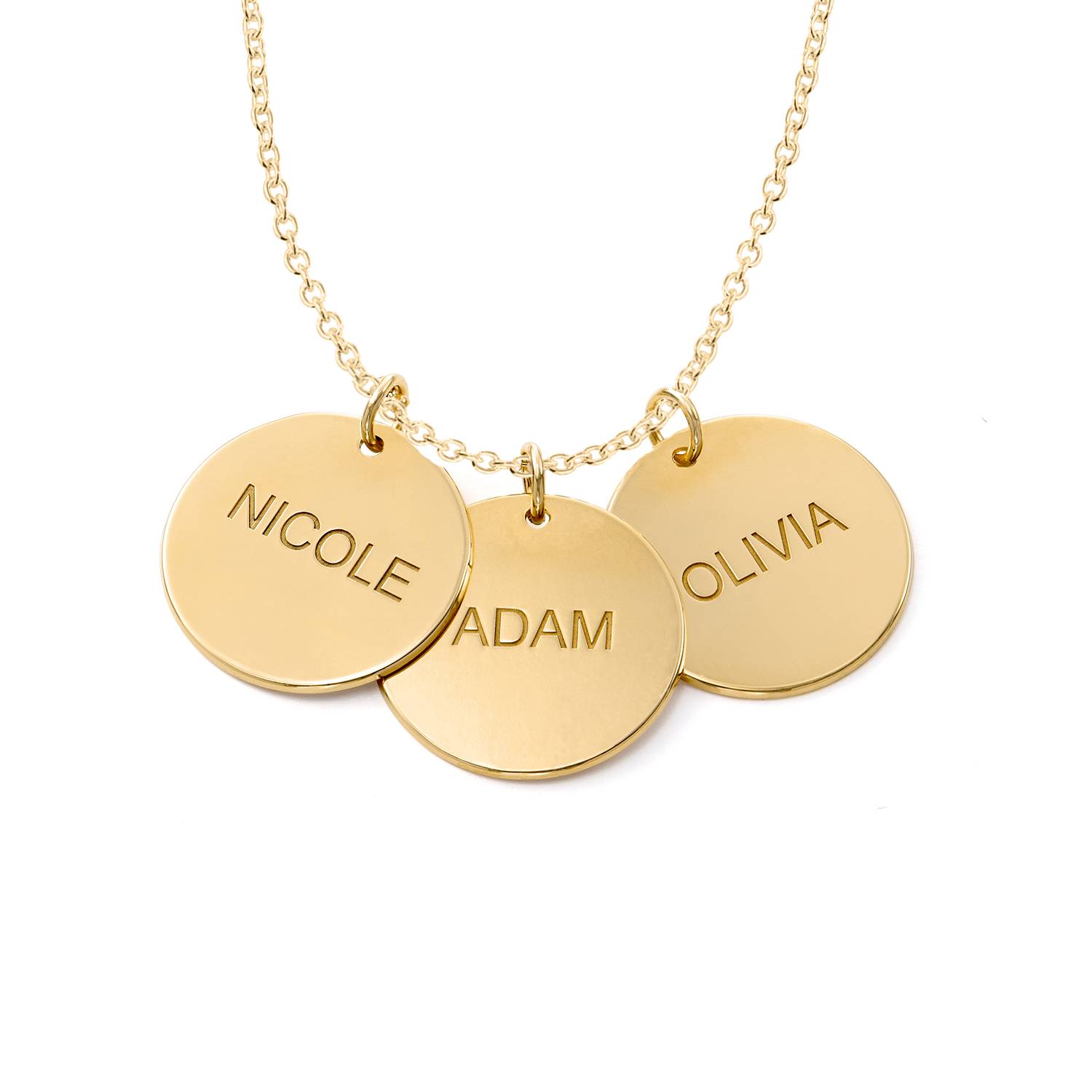 A Mother's Jewelry - Personalized 18ct Gold Vermeil Disc Necklace-1 product photo