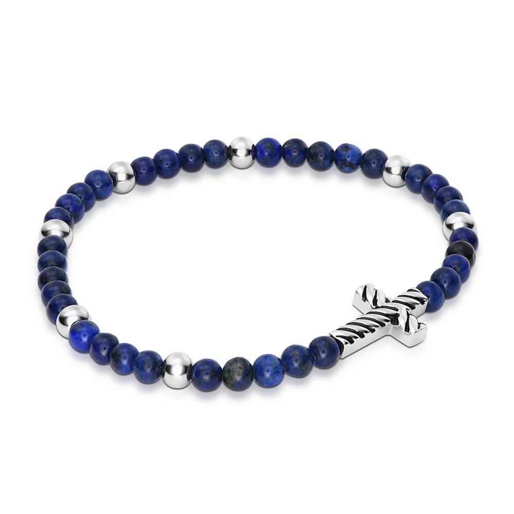 Adam's Koordkruis Armband met Halfedelstenen voor Mannen