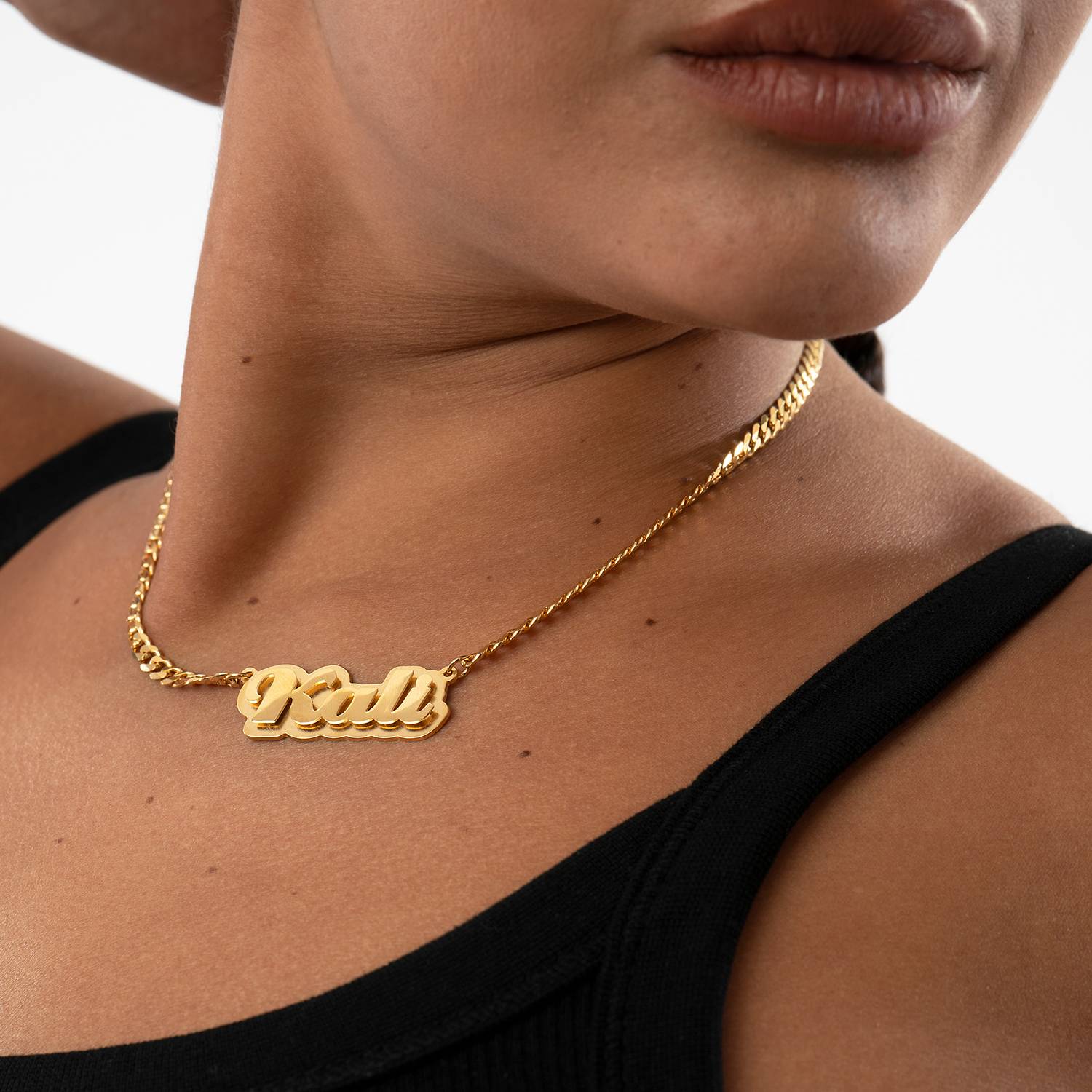 Alexis Double Plated Name Necklace in 18K Gold Plating-4 product photo