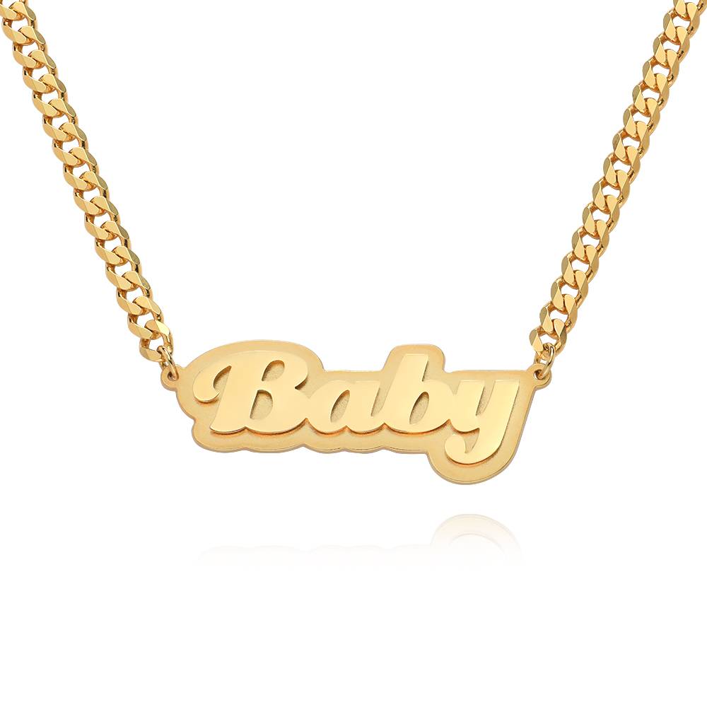 Alexis Double Plated Name Necklace in 18ct Gold Vermeil-3 product photo