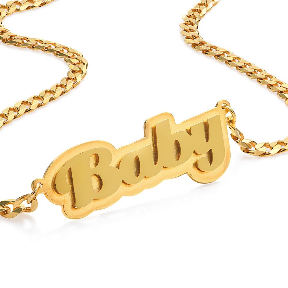 Alexis Double Plated Name Necklace in 18K Gold Vermeil-3 product photo