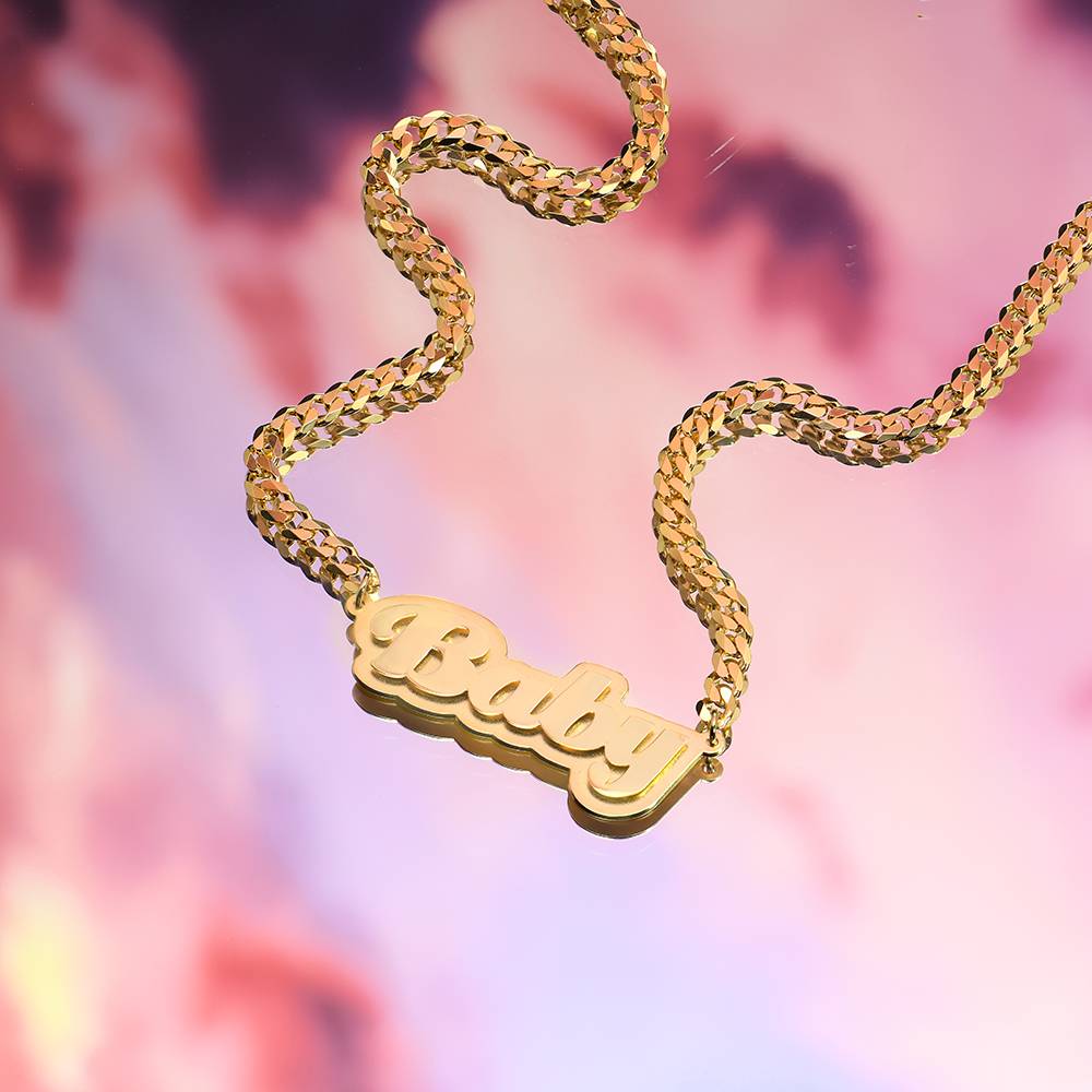 Alexis Double Plated Name Necklace in 18K Gold Vermeil-6 product photo