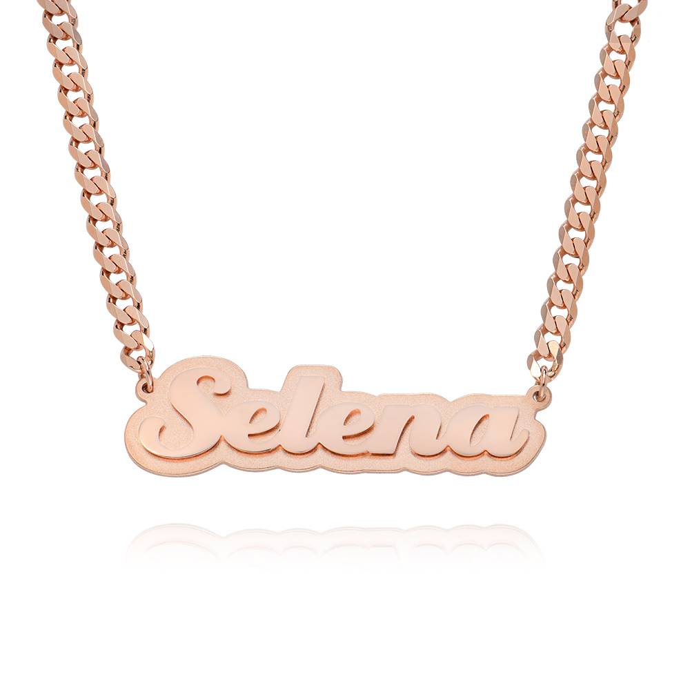 Alexis Double Name Necklace in 18ct Rose Gold Plating product photo