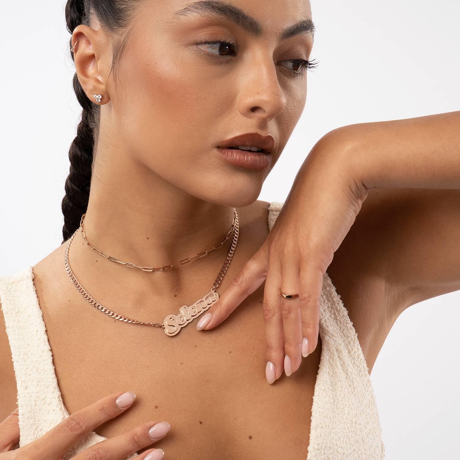 Sterling Silver The Golden Swift Double Plated Name Necklace