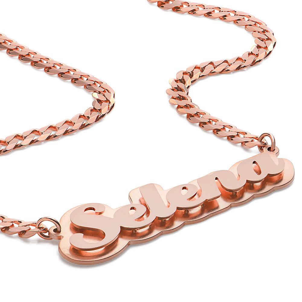 Alexis Double Name Necklace in 18ct Rose Gold Plating-1 product photo