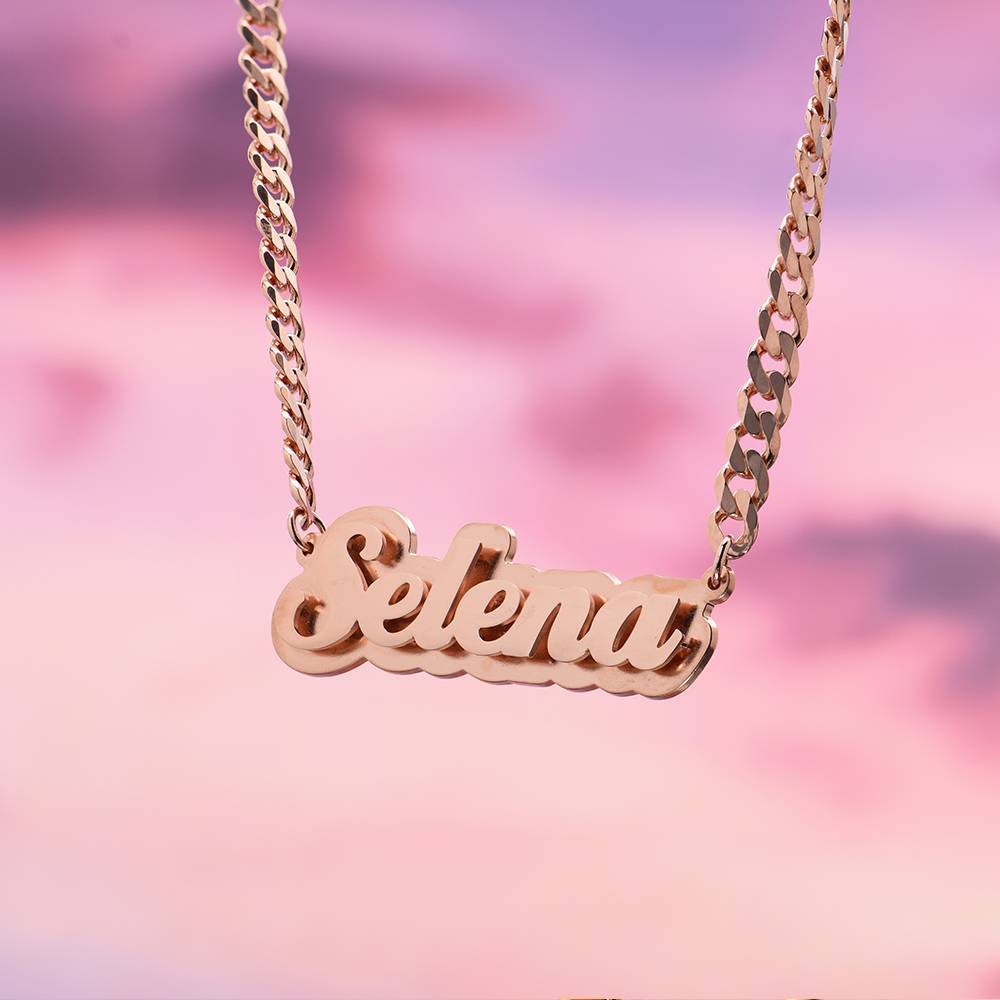 Alexis Double Plated Name Necklace in 18K Rose Gold Plating-5 product photo