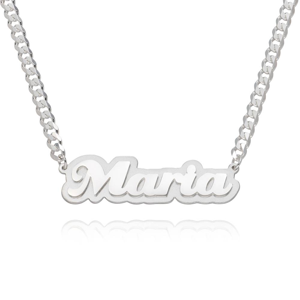 Alexis Double Plated Name Necklace in Sterling Silver-2 product photo