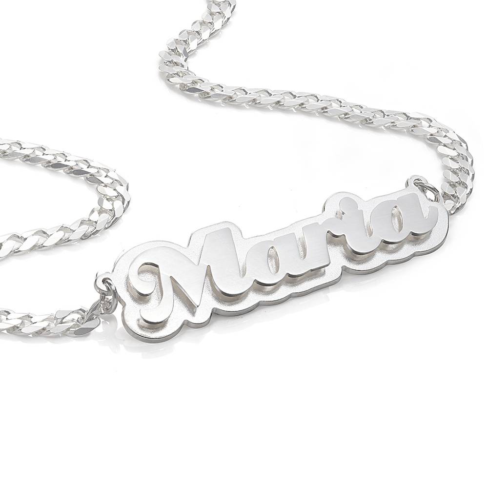 Alexis Double Plated Name Necklace in Sterling Silver-5 product photo