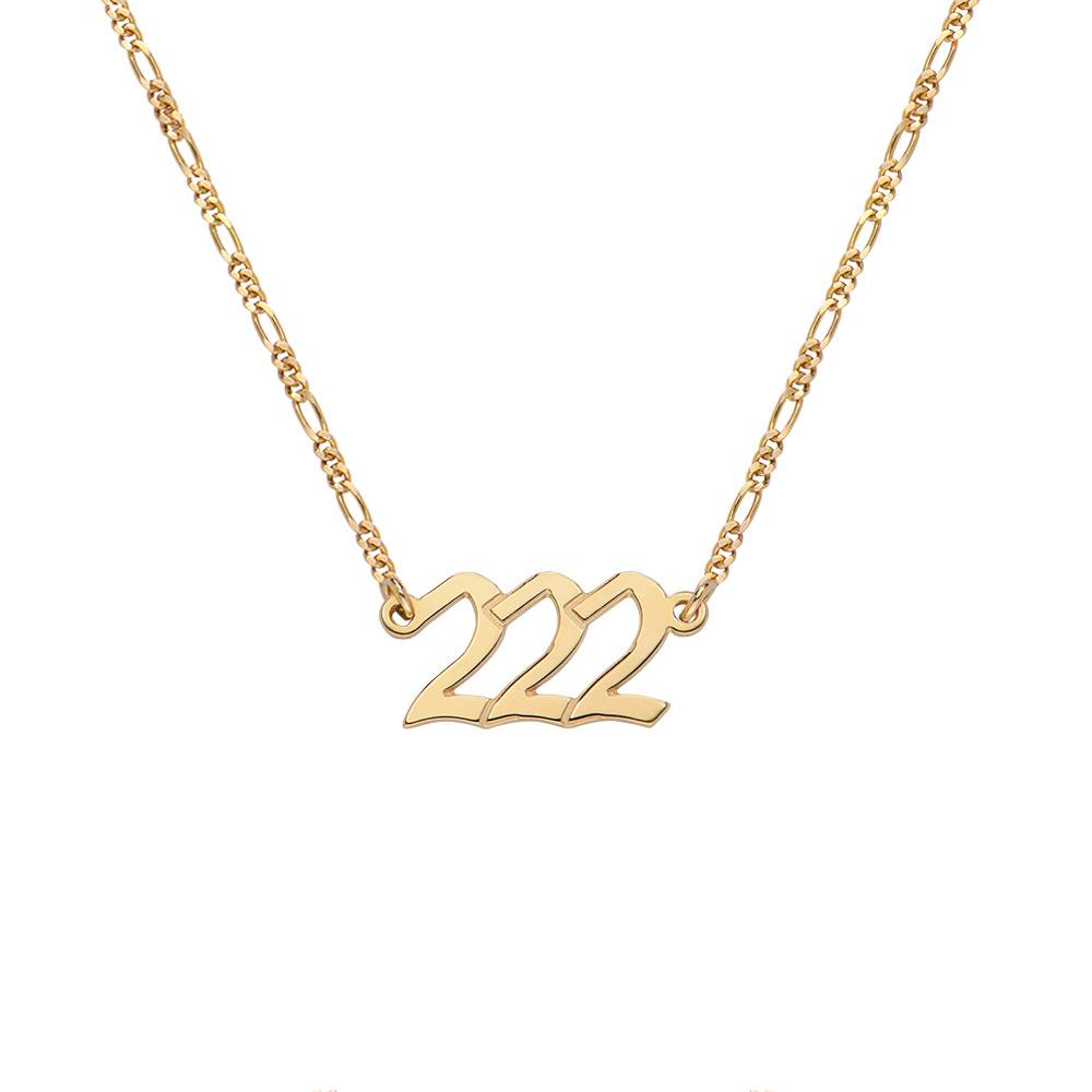 Engel Nummern-Halskette - 750er vergoldetes Silber-6 Produktfoto
