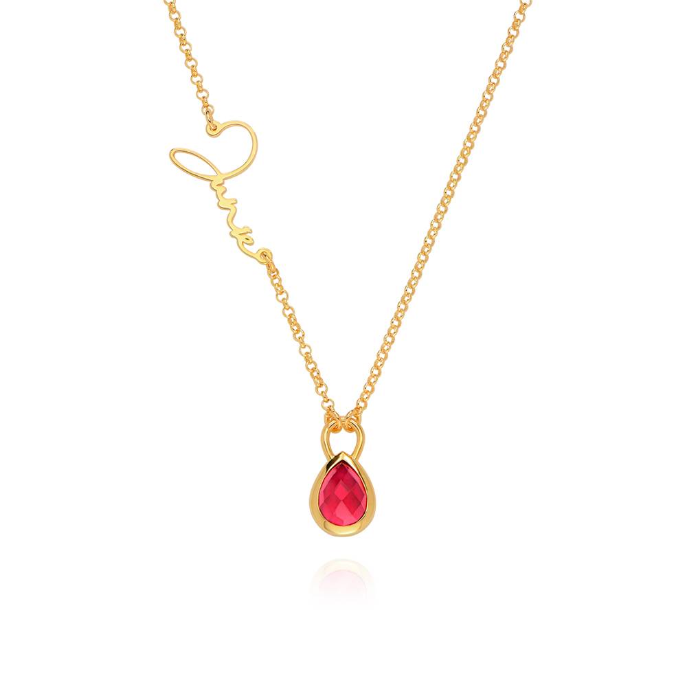 Annie Teardrop Name Necklace with Gemstones in 18ct Gold Vermeil product photo