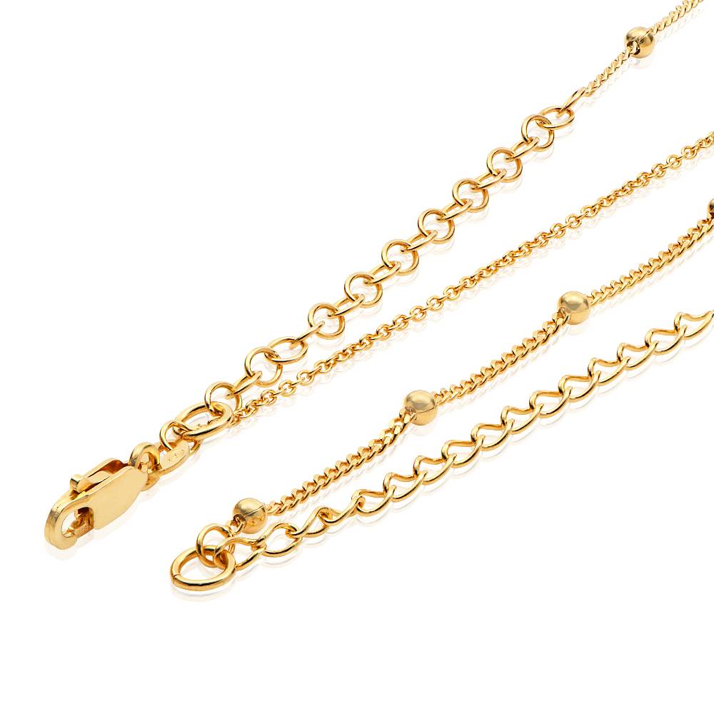 Ariel Skal Initial Halskæde med fødselsten i 18K guldbelægning-1 produkt billede