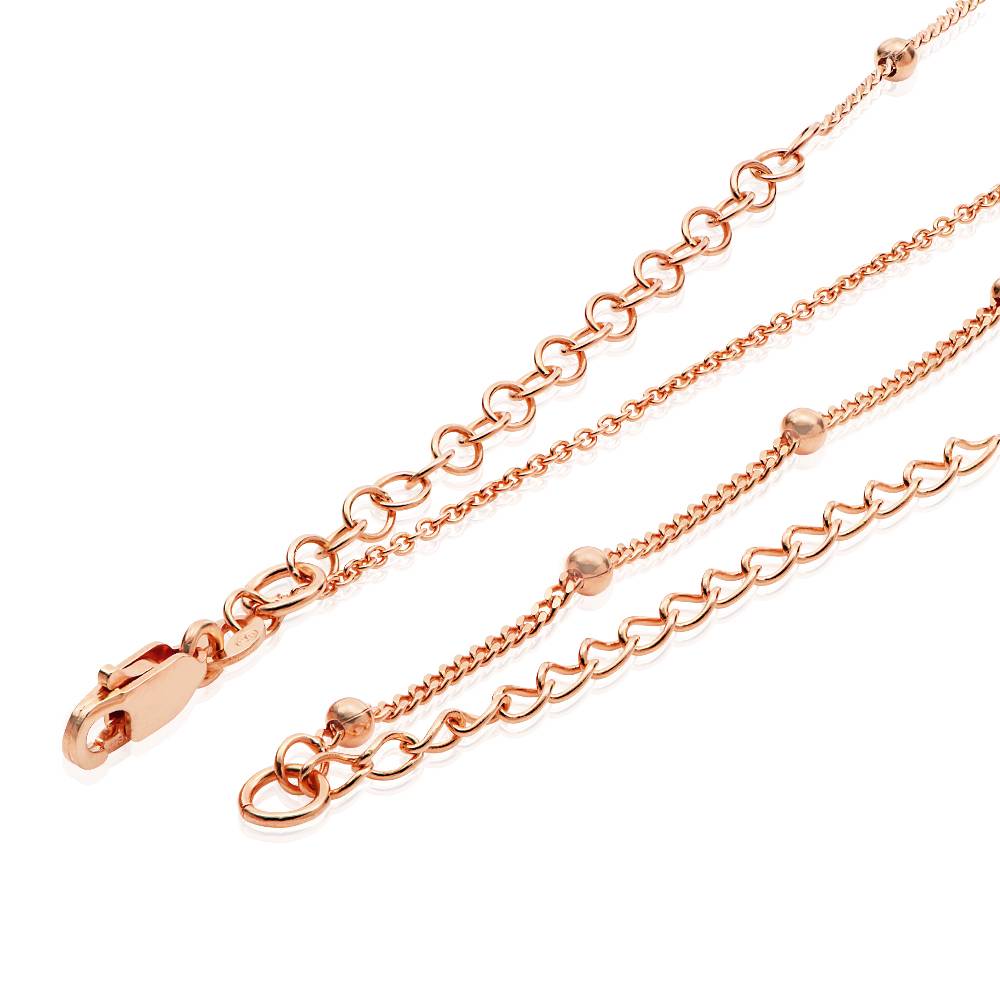 Ariel Shell Initial Necklace with Birthstone in 18K Rose Gold Plating-6 product photo