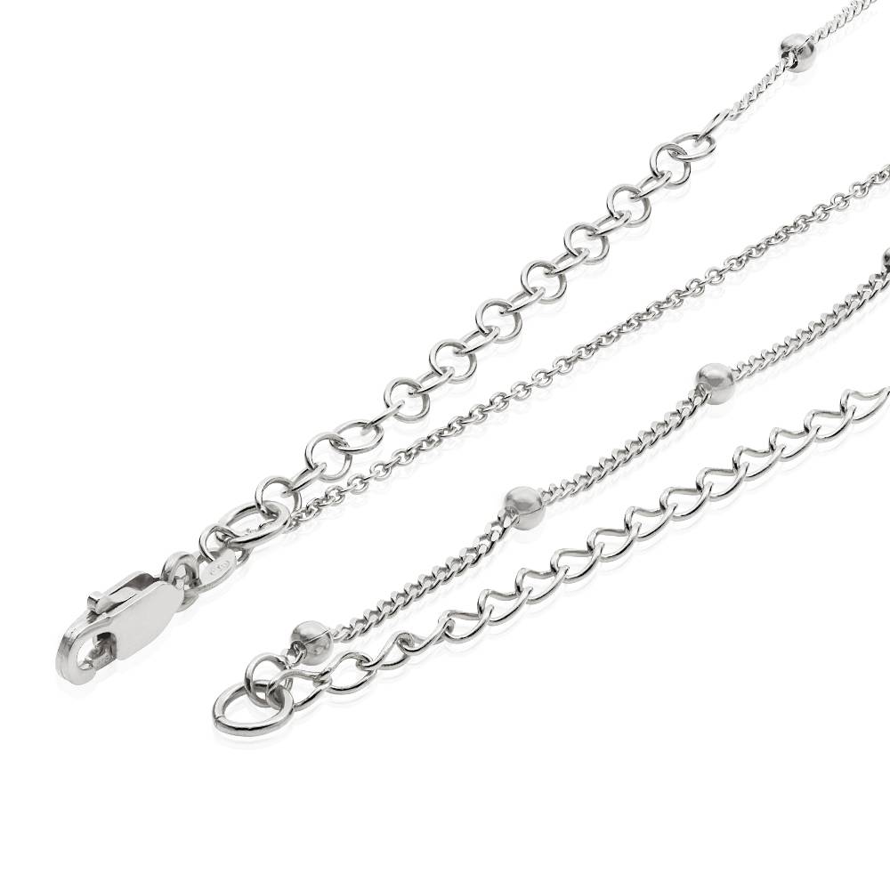 Ariel Muschel Initial Halskette mit Diamant - 925er Sterlingsilber-2 Produktfoto