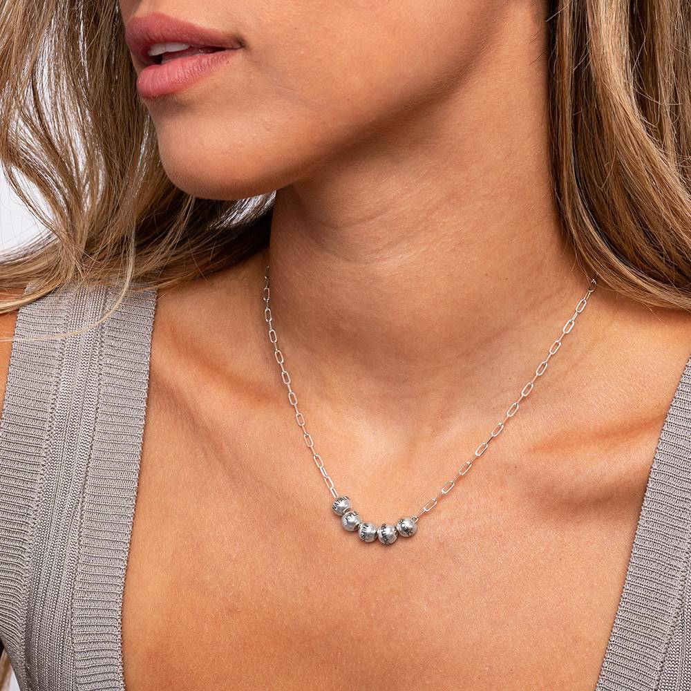 The Balance ﻿Bead Necklace in Sterling Silver-4 product photo