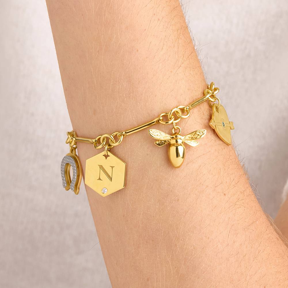 Be Lucky Charm Bracelet in Gold Finish-3 product photo