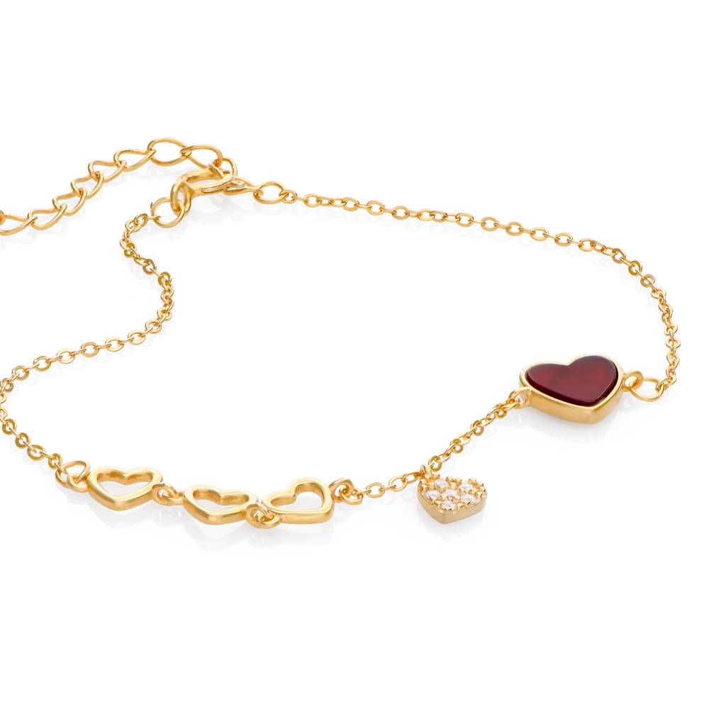 Be Mine Red Heart Bracelet in 18ct Gold Plating-2 product photo