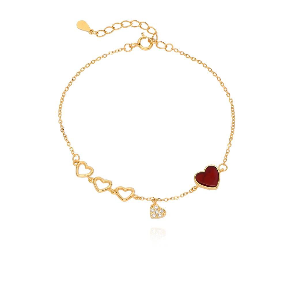 "Be Mine Red Heart"-Armband in 18k Goud Vermeil-2 Productfoto