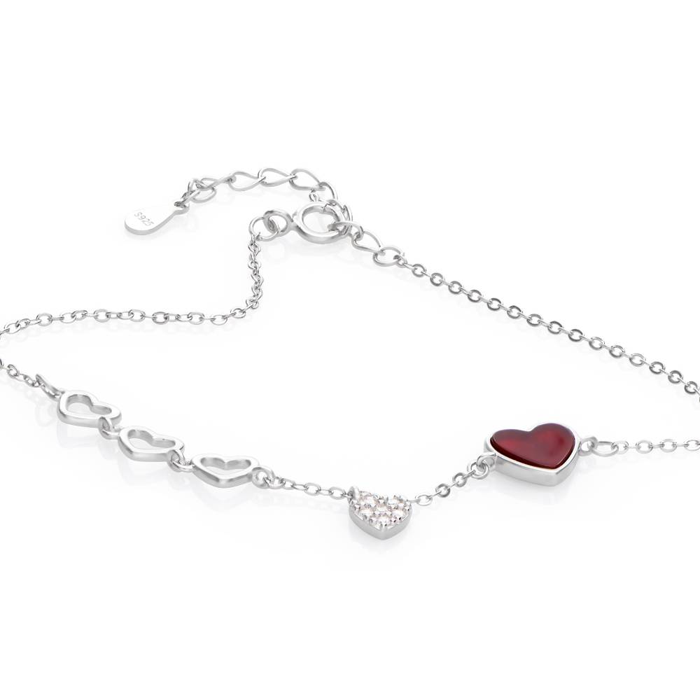Bracelet "Be mine" coeur rouge en Argent Sterling-2 photo du produit