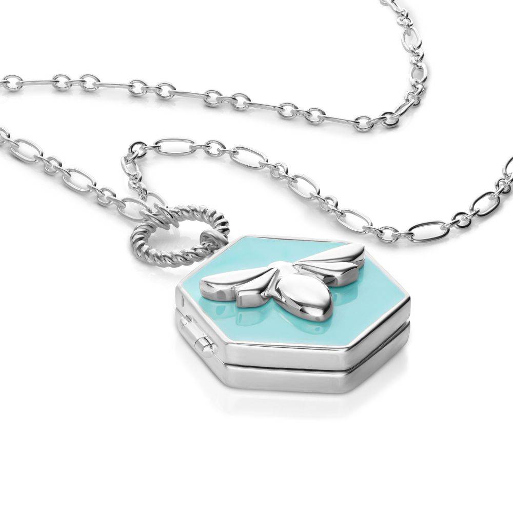 Bee Loved Locket with Blue Enamel-4 product photo