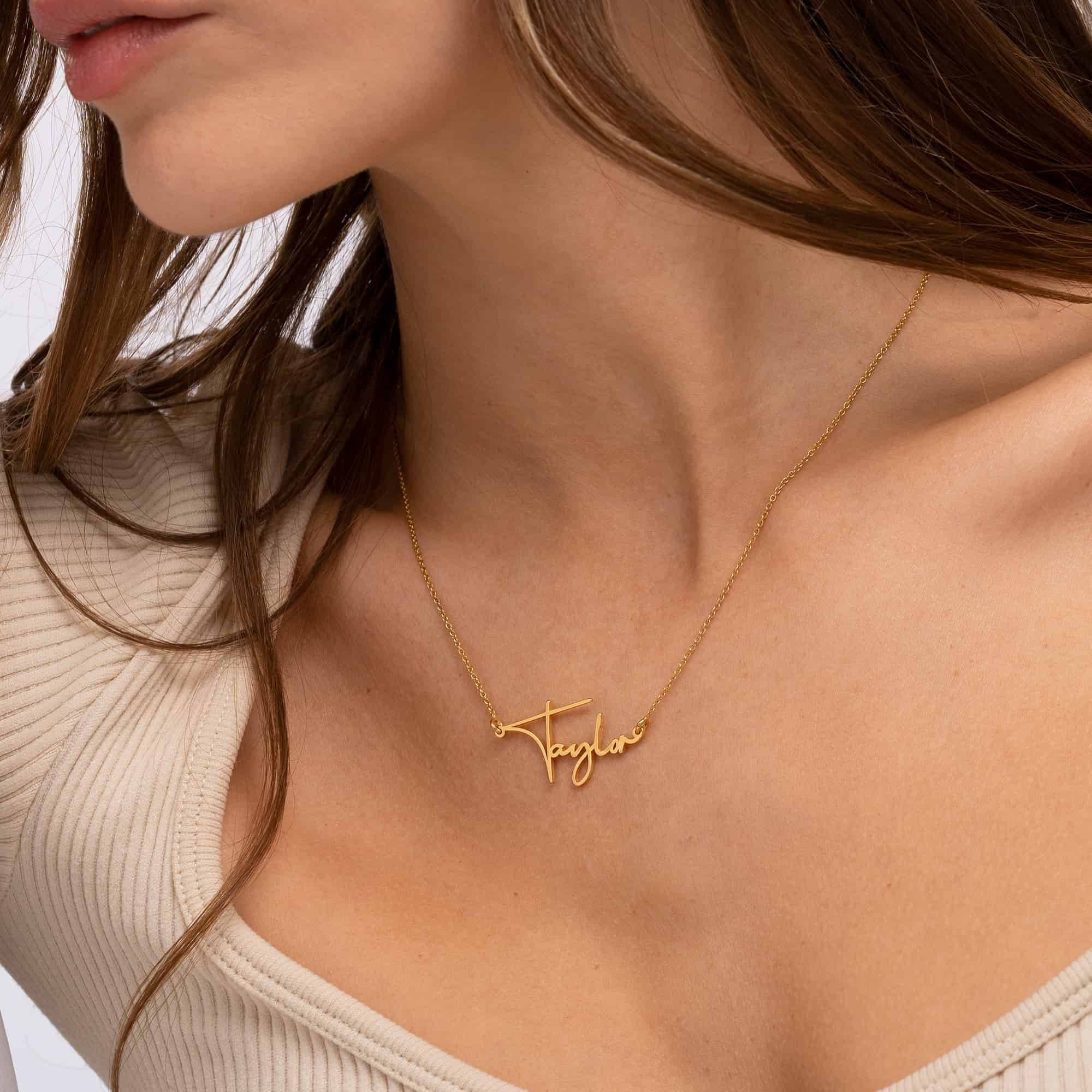 "Paris" collar con nombre personalizado chapado en oro 18K-5 foto de producto