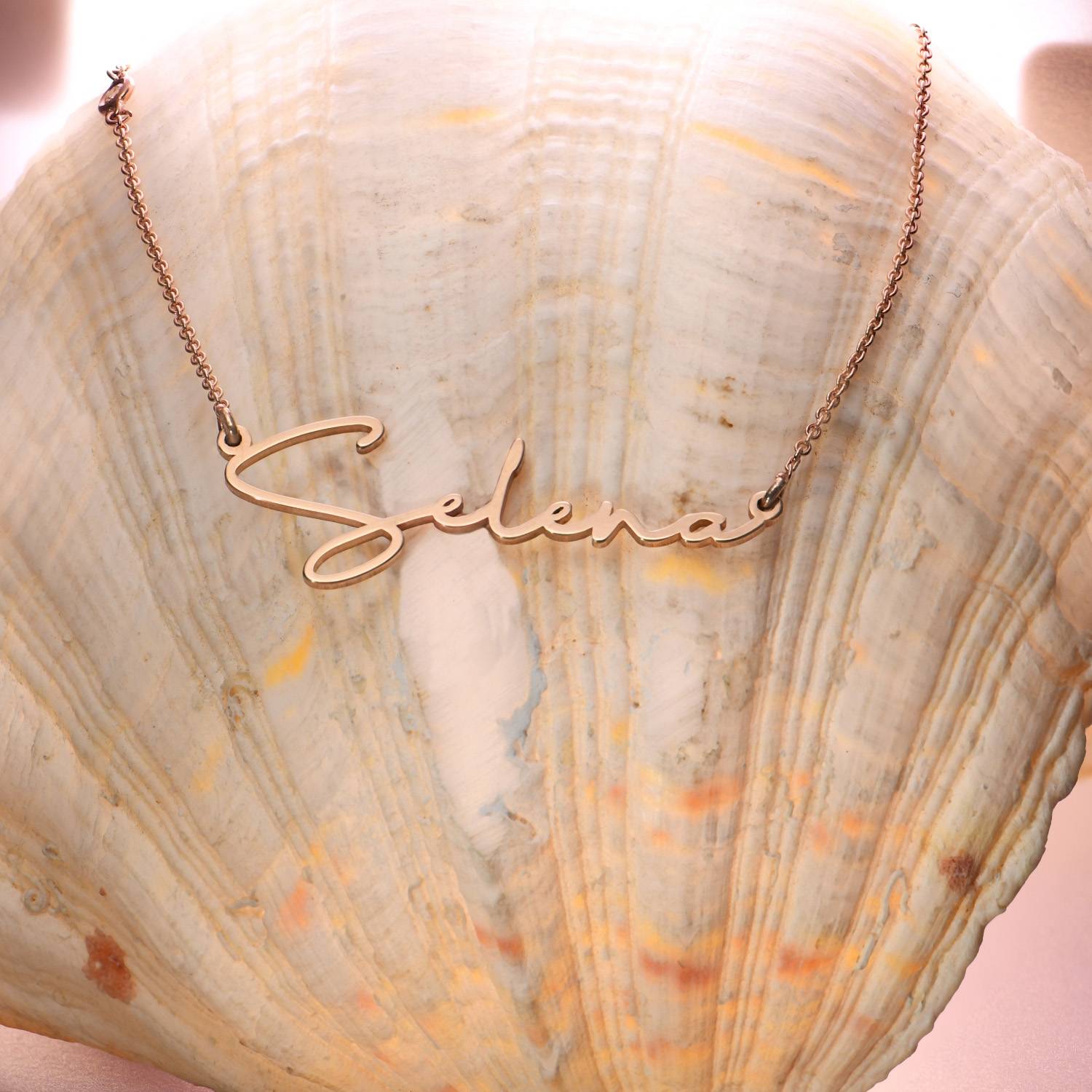 "Paris" collar con nombre personalizado en oro Rosa Vermeil-1 foto de producto