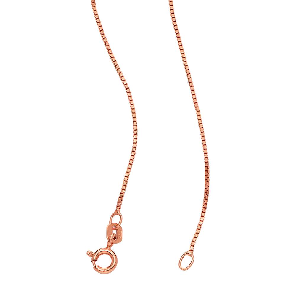 Geburtsstein Russische Ring-Halskette mit 2 Ringen - 750er rosé vergoldetes Silber-3 Produktfoto
