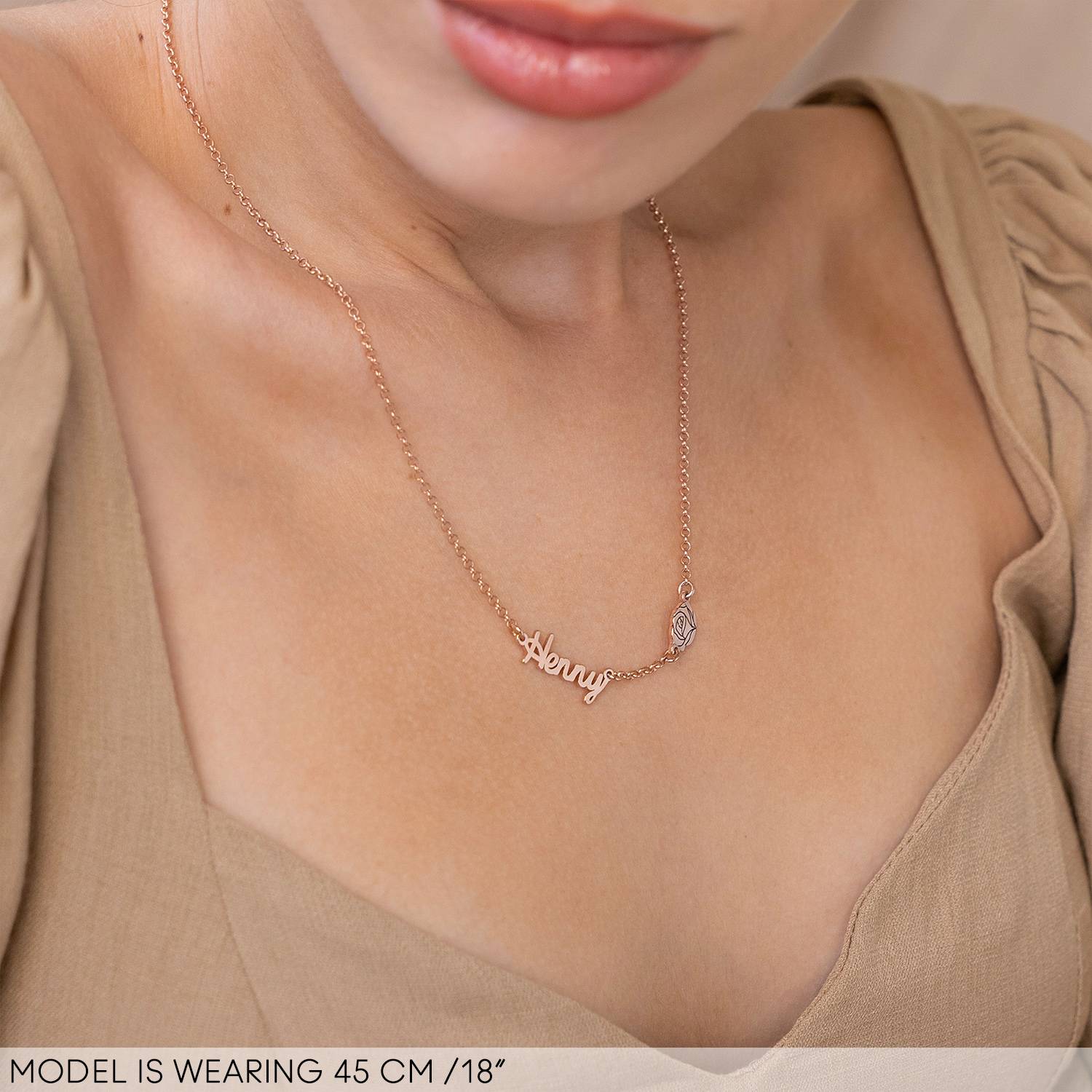 Blooming Birth Flower Multi Name Necklace in 18K Rose Gold Vermeil-2 product photo