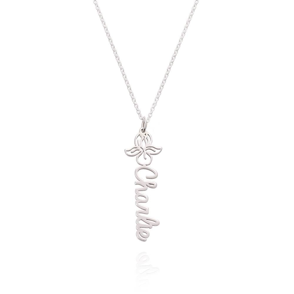 Blooming Birth Flower Name Necklace in Sterling Silver product photo