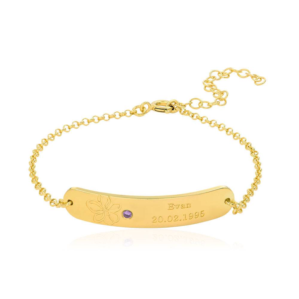 Blossom Birth Flower & Stone Bracelet in 18ct Gold Vermeil-3 product photo